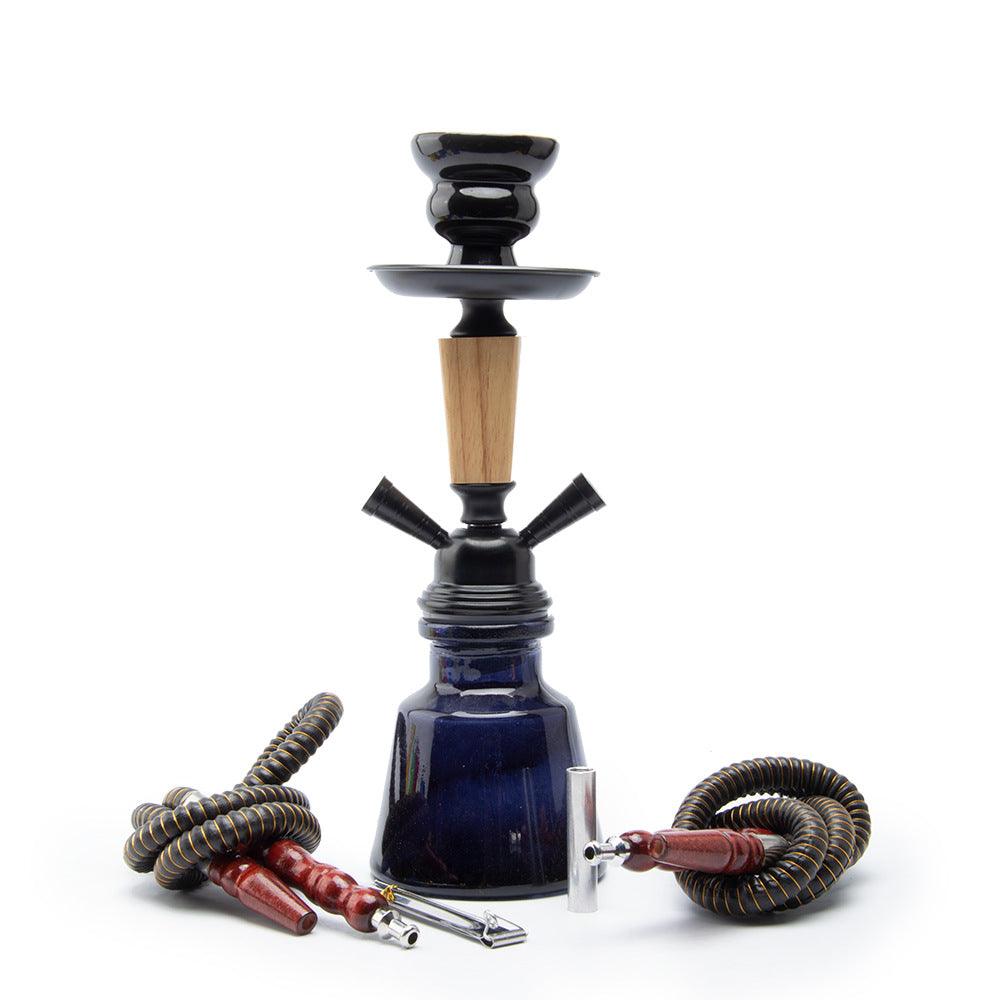 Small Size Double Tube Hookah Set | With Hose Bowl Narguile Accessories Wood Chimney Set - Puffingmaster