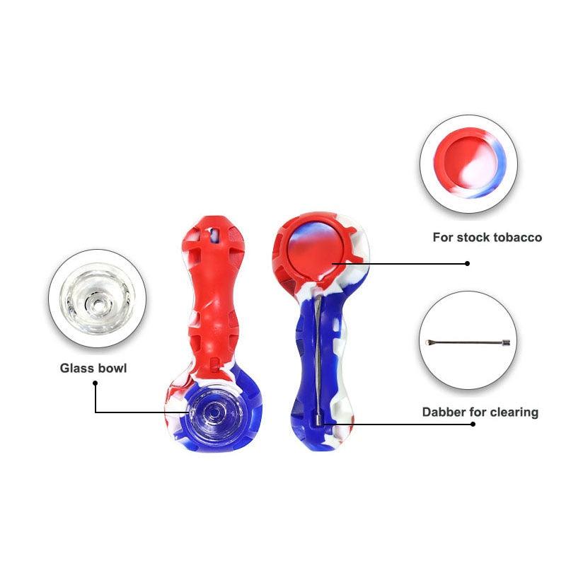 Silicone Glass Tobacco Pipe | Multi-color Hand Pipe Lightweight Portable - Puffingmaster
