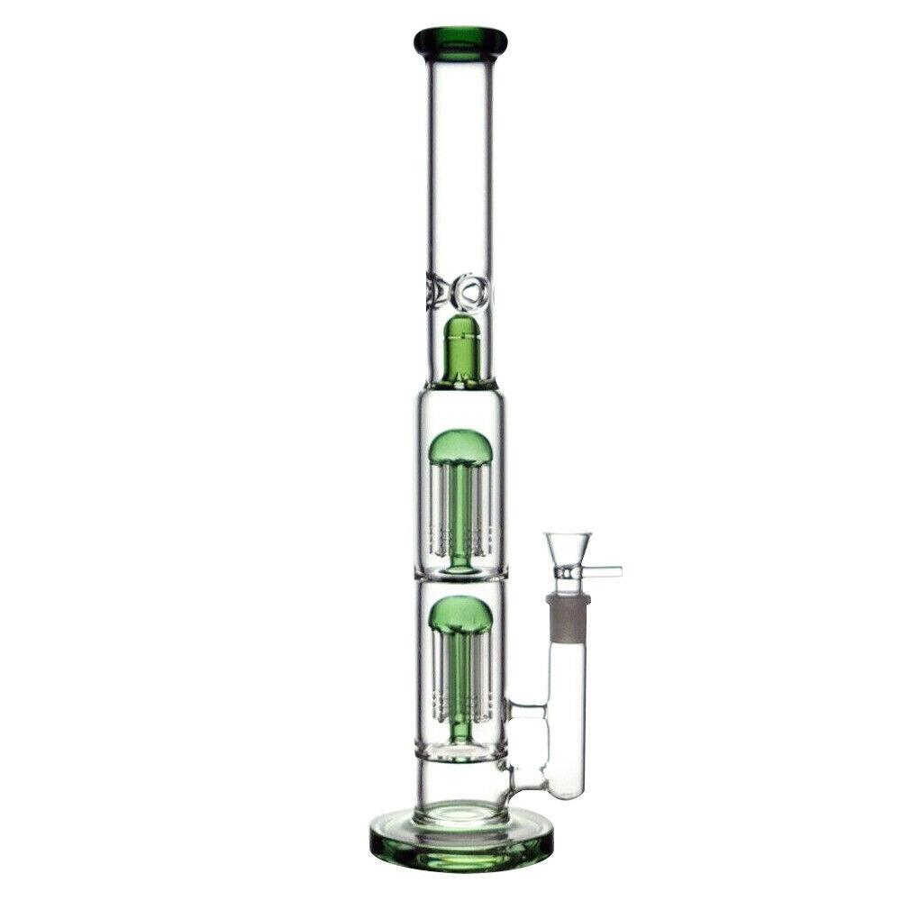 glass bong with green branch portable