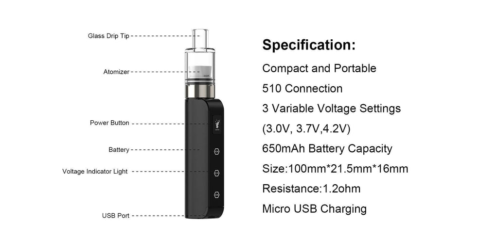 hato fortel wax vaporizer with specification