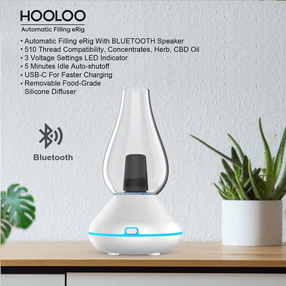 hooloo erig vaporizer white with bluetooth & atomizer