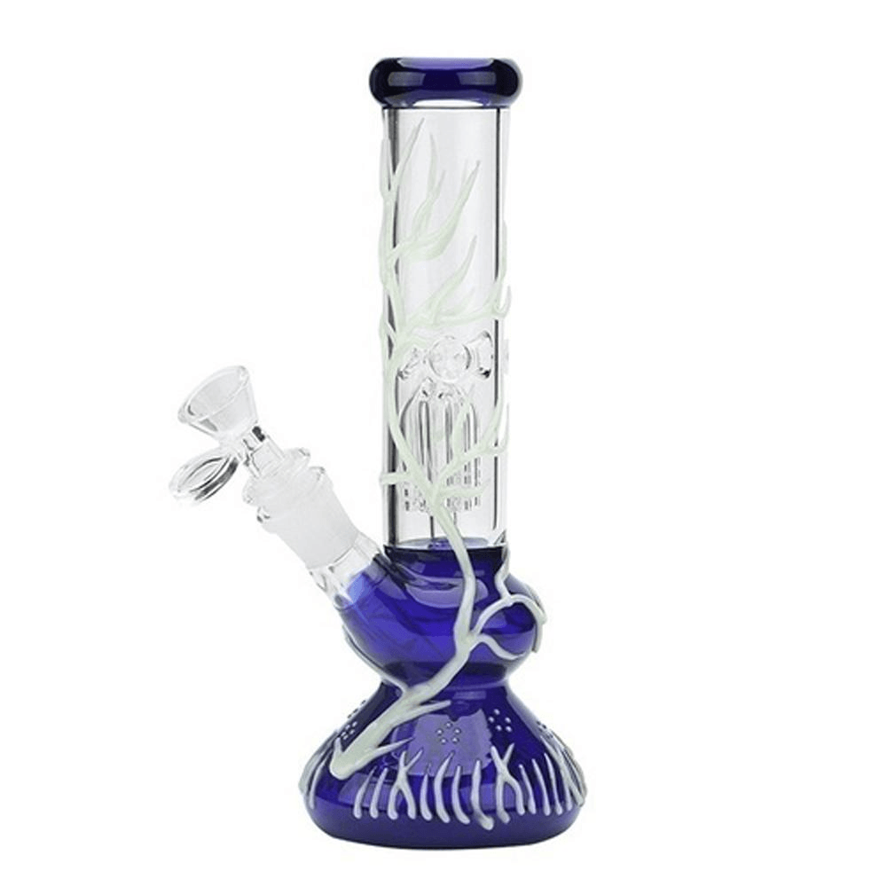 Luminous Hand Painted Bong | Multi-color Smoke Glass Water Pipe Portable Lightweight - Puffingmaster