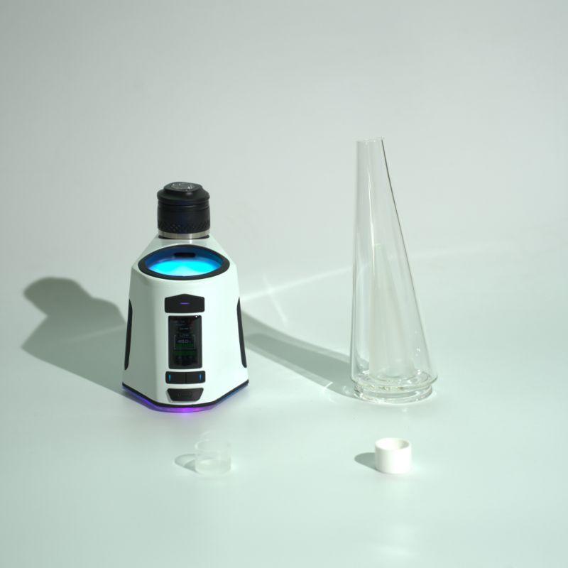 mingvape luxo electric dab rig with glass bubbler & ceramic cup & quartz cup