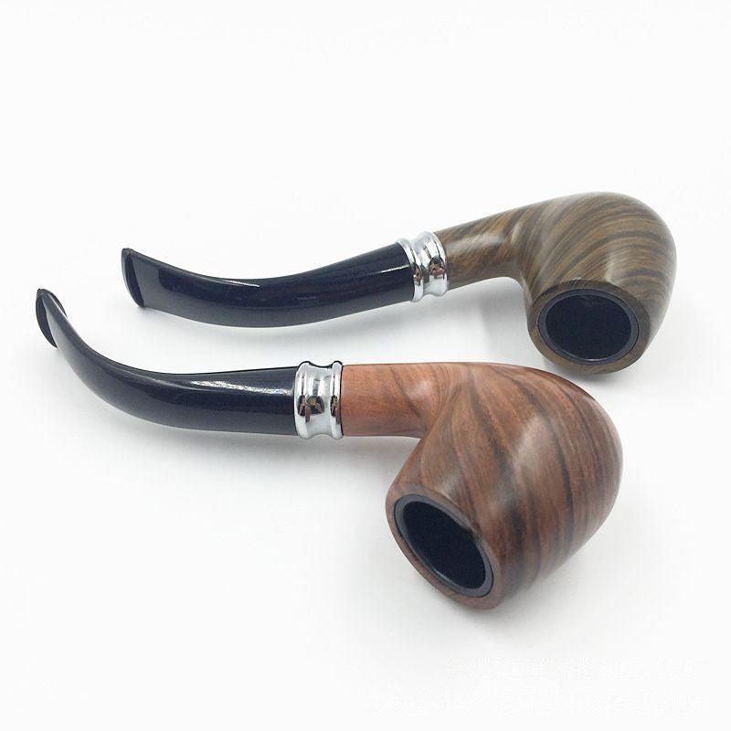 Handmade Woodgrain Color Pipe | Filter Curved Pipe Walnut Grain Wood Smoking Set Portable Lightweight - Puffingmaster