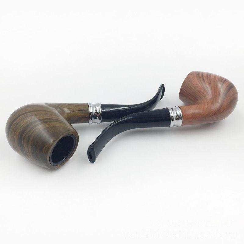 Handmade Woodgrain Color Pipe | Filter Curved Pipe Walnut Grain Wood Smoking Set Portable Lightweight - Puffingmaster