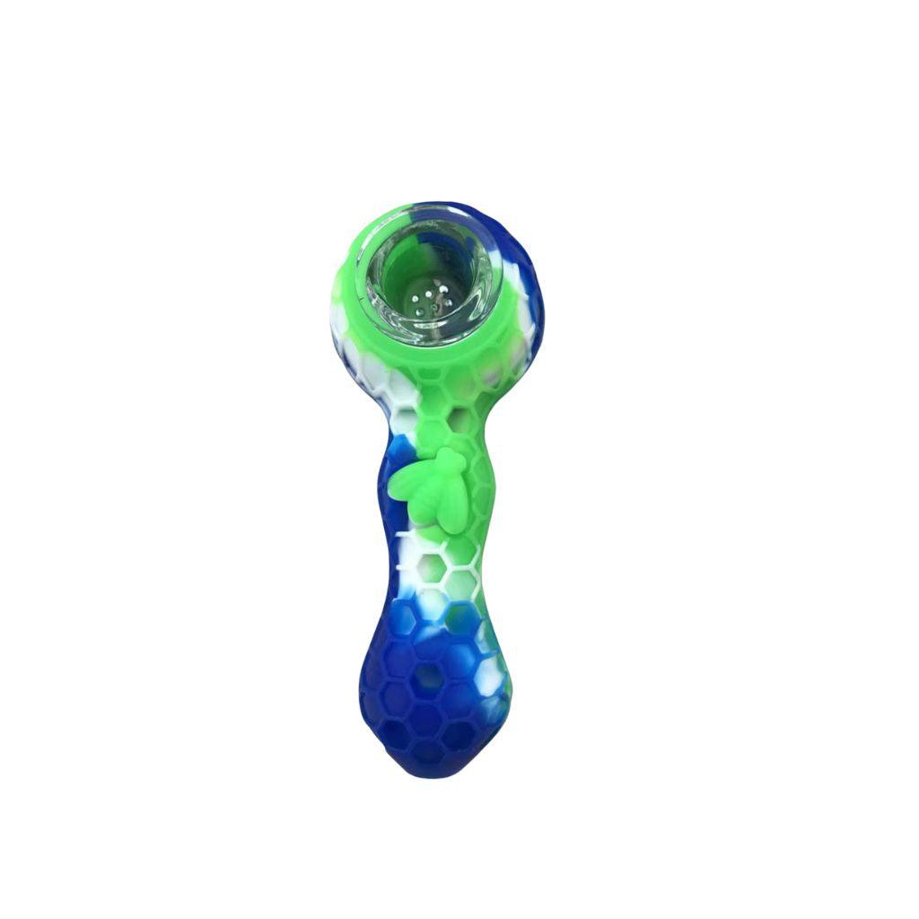 Silicone Tobacco Pipe | Hand Pipe with Metal Dab Tool Lightweight Portable - Puffingmaster