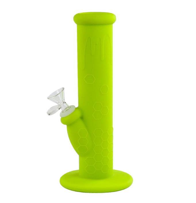 Silicone Bong | Straight Smoking Water Pipes Portable with Glass Bowl - Puffingmaster