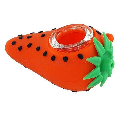 Silicone Pipe | with Metal Strainer Strawberry Drip Glue Smoking Utensils | Hand Pipe Portable - Puffingmaster