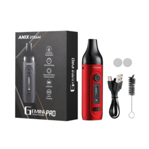 Anix Gemini Pro Dry Herb Vaporizer with 2200mAh Battery OLED Screen red
