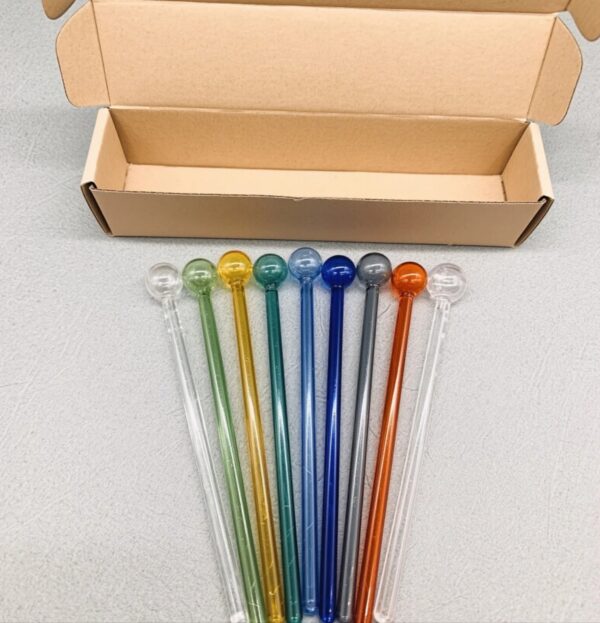 Colorful Pyrex Glass Oil Burner Pipes with box