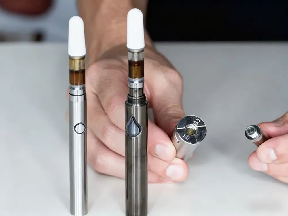 There are two vape pens on the table