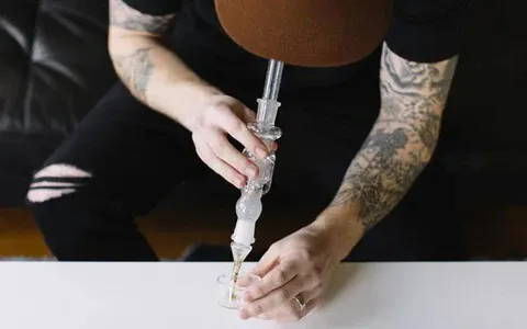 A man is using a nectar collector