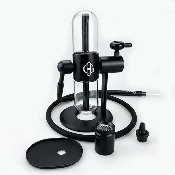 A black gravity bong