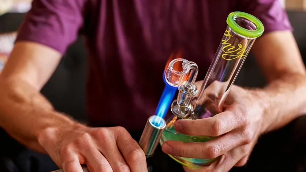 Traditional dab rig with dab torch