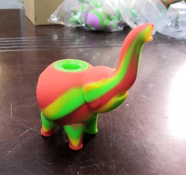 4.9 inch Silicone Pipe | Mini Bubbler Elephant Water Pipes