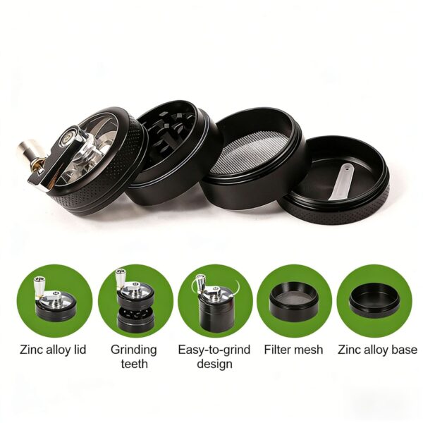 4 layer tobacco grinder with accessories