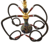 Arab Eagle Shape Glass Metal Ceramic Hookah Set | Narguile Completo 4 Hoses Bar Shisha Set