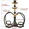 Arab Eagle Shape Glass Metal Ceramic Hookah Set | Narguile Completo 4 Hoses Bar Shisha Set
