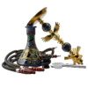 Arab Eagle Shape Glass Metal Ceramic Hookah Set | Narguile Completo 4 Hoses Bar Shisha Set