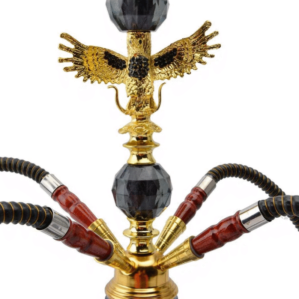 Arab Eagle Shape Glass Metal Ceramic Hookah Set | Narguile Completo 4 Hoses Bar Shisha Set