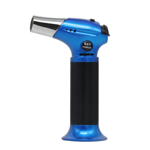 GF901-gun-lighter-blue GF-901 Pocket Butane Torch Lighter Shisha Hookah Cigar Dab Windproof