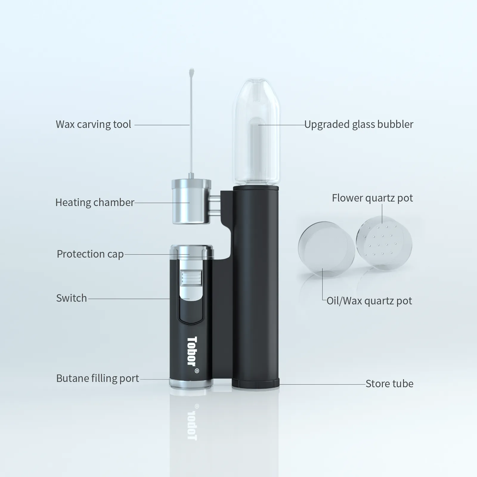 Portable Bazoka Mini Butane Vaporizer Dab Rig Kit