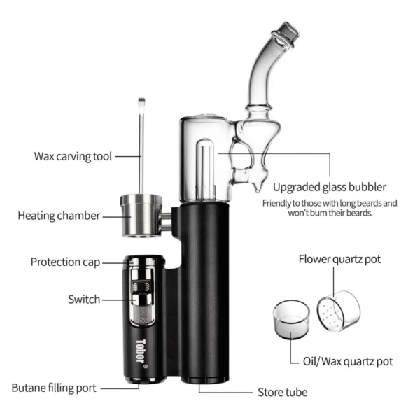 Bazoka pro Portable Mechanical Dab Rig black with accessories