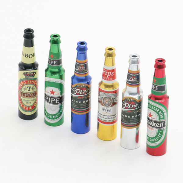 68MM Beer Bottle Metal Pipe Tobacco Pipe Portable