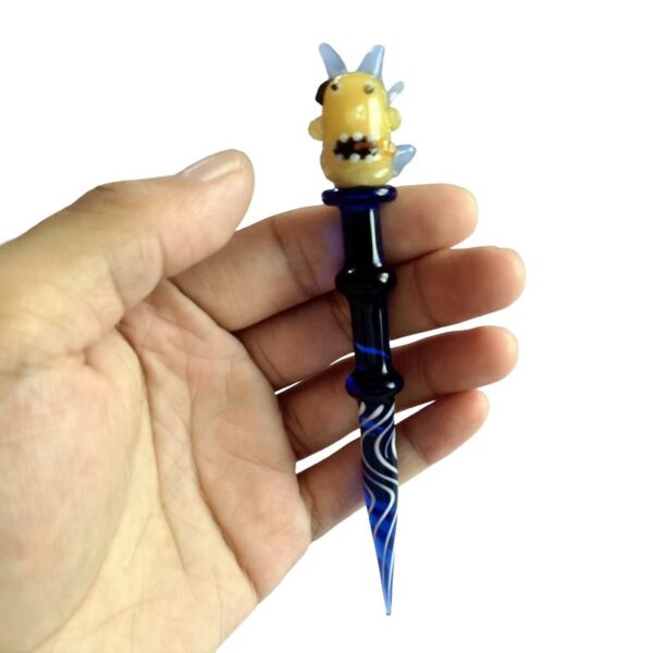 Yellow monster face cartoon glass dab tool