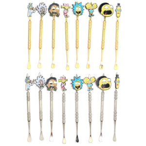 There are eight cartoon gold silver wax dabbing tool for tobacco paste pipe dab accessories