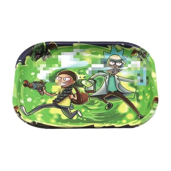 Cartoon Rick and Morty print metal tin rolling tray 18 x 14 cm