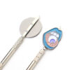 cartoon-silver-wax-tool The pront view and the back view of the cartoon silver wax dabbing tool for tobacco paste pipe dab accessories