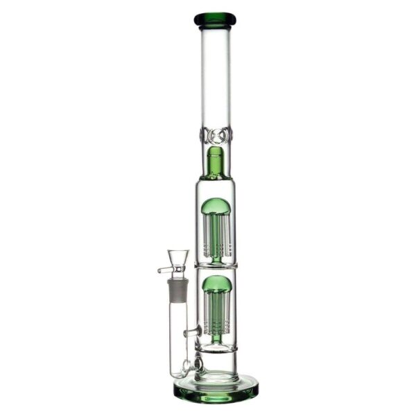 Glass Bong with Green Branch Type | Water Pipe Bubbler w /Ice Catcher Bowl