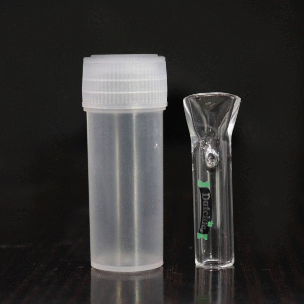 glass-filter-tip-with-container Glass Smoking Filter Tips Flat Mouthpiece Reusable with Plastic Container 10 Pack