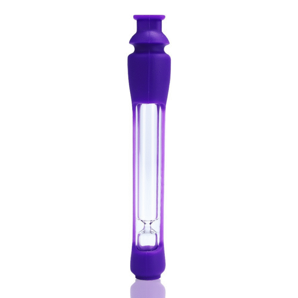 Colorful glass smoking pipe purple