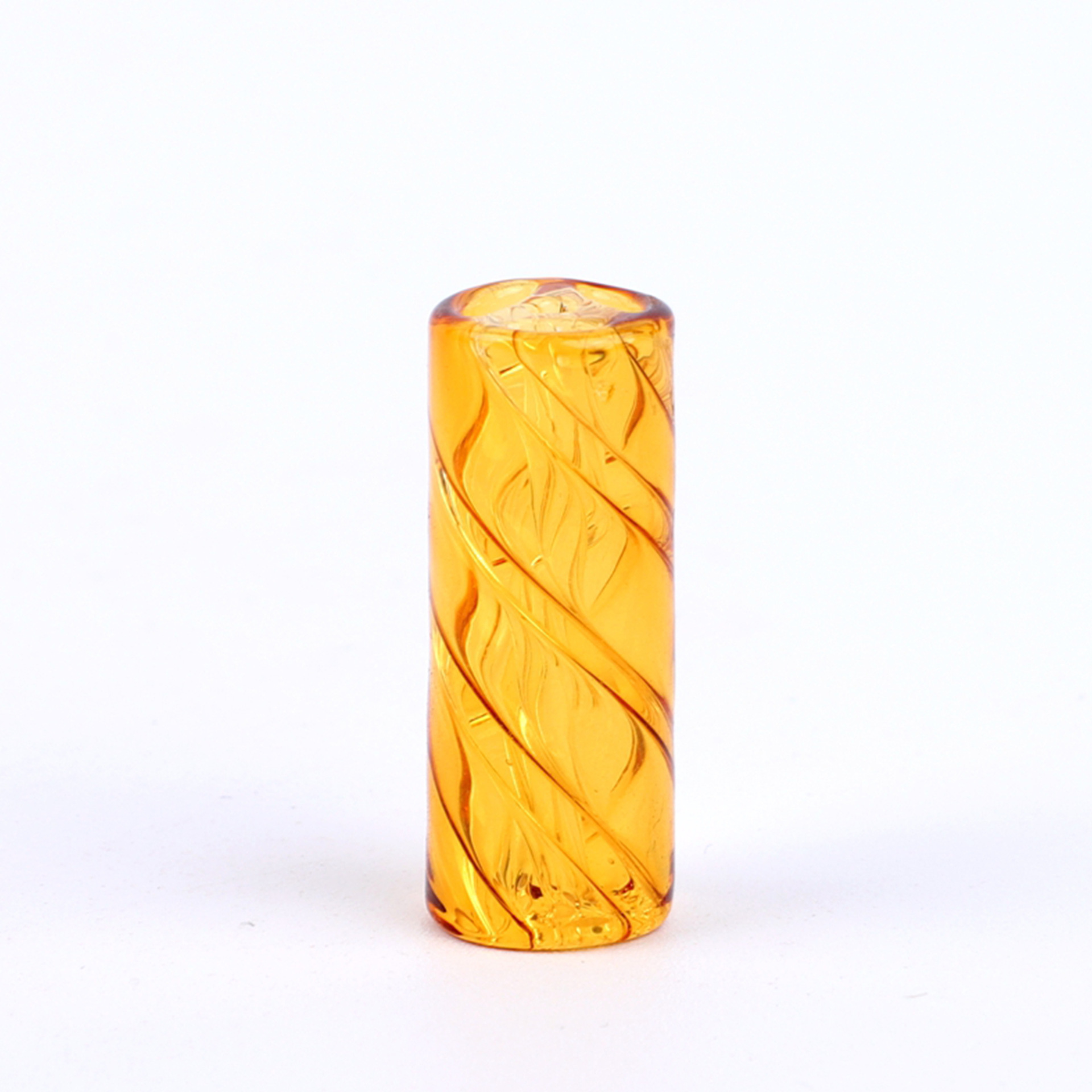glass-tip-yellow Inner Triangle Spiral Glass Filter Tips Mouthpiece Smoking Accessories 3 Pack