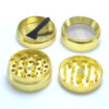 40MM 4 Layers Gold Coin Weed Grinder Zinc Alloy Herb Crusher