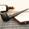 Handmade Ebony Wooden Pipe Classic Curved Pipe Straight Handle
