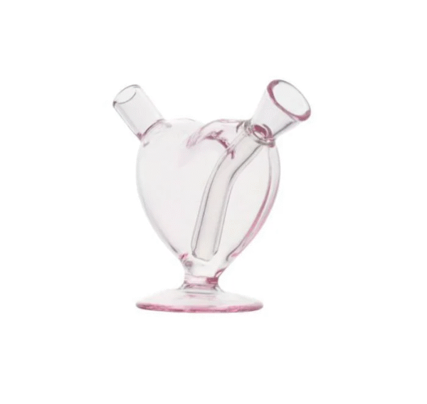 heart-bong-pink-1 Mini Heart Glass Joint Bubbler | Smart Portable Bong Portable Lightweight