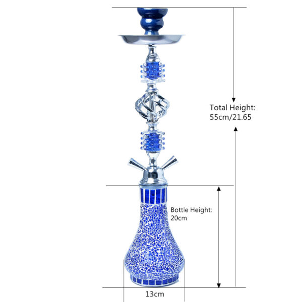 Arabic Double Hose Hookah Set Shisha Narguile with Glass Vase