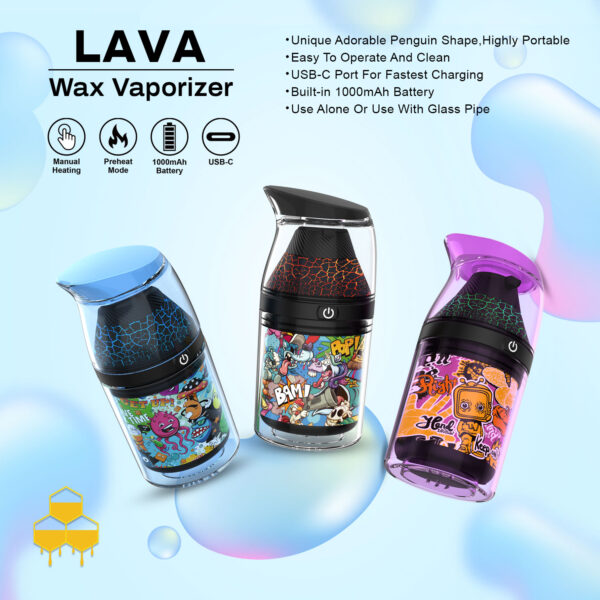 lava-wax-vaporizers-with-3-colors LAVA Wax Vaporizer with specifications