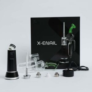 leaf buddi x-enail 1500mah e-rig wax vaporizer kit black with box and accessories