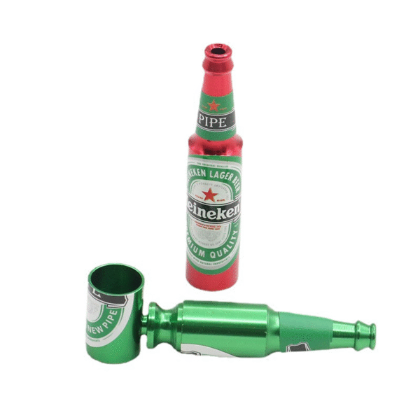 68MM Beer Bottle Metal Pipe Tobacco Pipe Portable