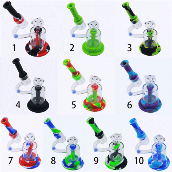 Microscope Silicone Glass Mini Bong Detachable Water Pipe