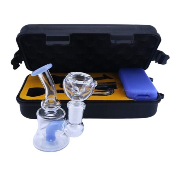 Mini Glass Dab Rig Kit | Handheld Water Pipe With 14mm Bowl Quartz Banger