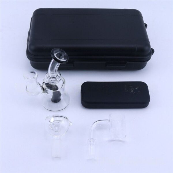 mini-dab-rig Mini Glass Dab Rig Kit | Handheld Water Pipe With 14mm Bowl Quartz Banger