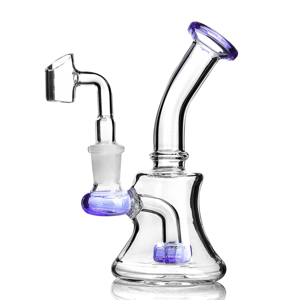 mini-glass-dab-rig-purple-with-14mm-bowl Clear-High Borosilicate Mini Glass Dab Rig with With 14MM Bowl