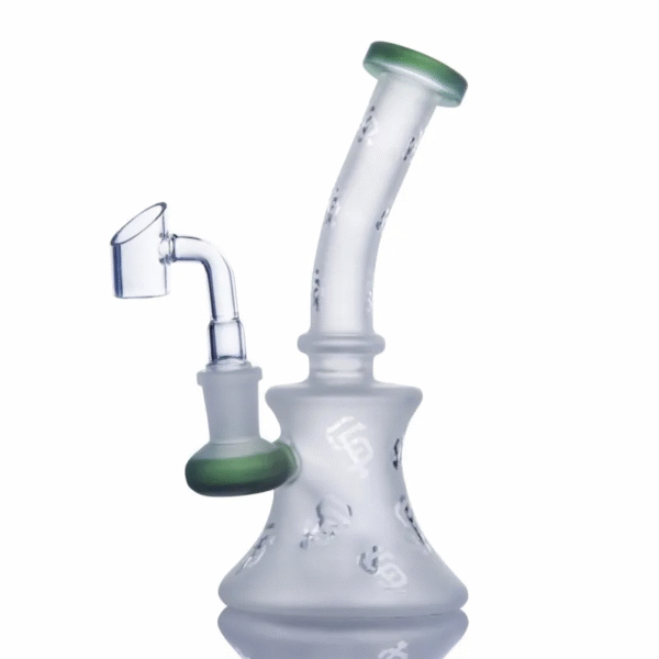 mini-glass-dab-rig-white-with-14mm-bowl Clear-High Borosilicate Mini Glass Dab Rig with With 14MM Bowl