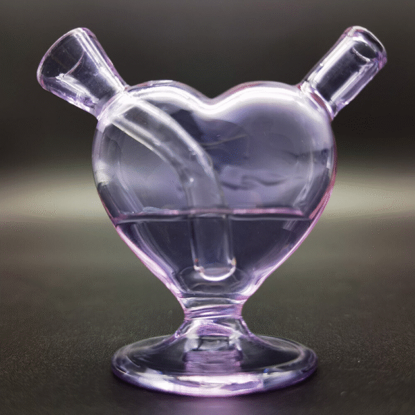 mini-heart-bong-purple Mini Heart Glass Joint Bubbler | Smart Portable Bong Portable Lightweight