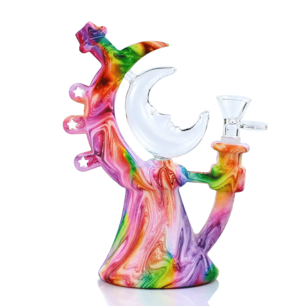 Mini Moon Bong Smoking Water Silicone Pipe Lightweight Portable